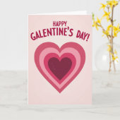 Happy Galentines Day Layered Heart Card Kaart (Gele Bloem)