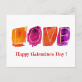 Happy Galentine's Day | "LOVE"-Waterverf Modern Feestdagenkaart (Voorkant)