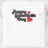 Happy Galentines Day Ovale Sticker (Tas)