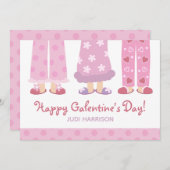 Happy Galentine's Day Pajamas Valentijnse kaart (Voorkant / Achterkant)