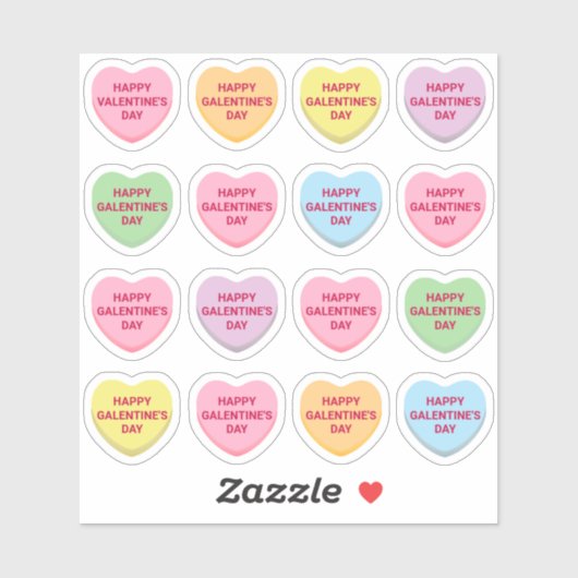 Happy Galentine's Day pastel aangepaste snoep hart Sticker (Vel)