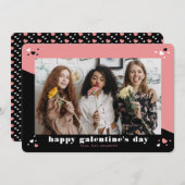 Happy Galentine's Day Photo Holiday Card Feestdagenkaart (Voorkant / Achterkant)