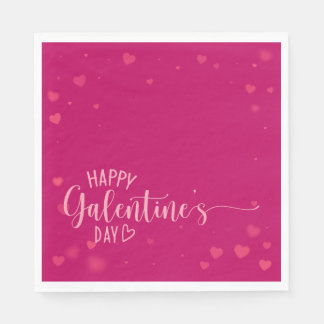 Happy Galentine's Day Pink Red Servet