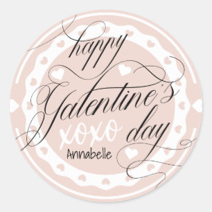 Happy Galentine's Day XOXO Classic Round Sticker