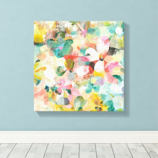 Happy Garden | Zachte pasta's Canvas Afdruk (Insitu (Houten vloer))