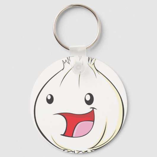 Happy Garlic Vegetable Smiling Sleutelhanger (Voorkant)