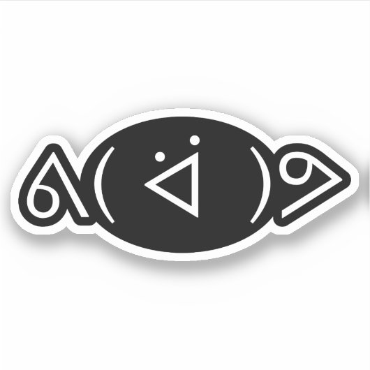 Happy Gary ᕕ( ᐛ )ᕗ Meme Emoticon Emoji Text Art Sticker (Voorkant)