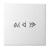 Happy Gary ᕕ( ᐛ )ᕗ Meme Emoticon Emoji Text Art Tegeltje (Voorkant)