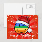 Happy Gay Lgbt Flag Custom Text Holiday Postcards Feestdagenkaart (Voorkant / Achterkant)