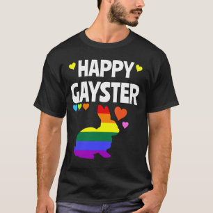 Happy Gayster Funny LGBT Gay Pride Easter Egg Hunt T-shirt