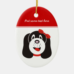 Happy gekke puppy aangepaste ornament