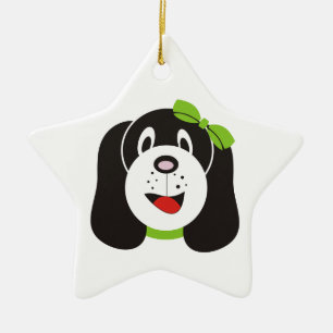 Happy gekke puppy aangepaste ornament