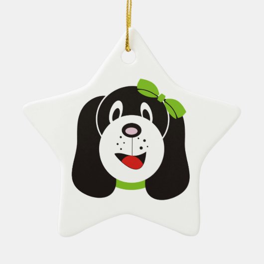 Happy gekke puppy aangepaste ornament (Voorkant)