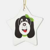 Happy gekke puppy aangepaste ornament (Links)