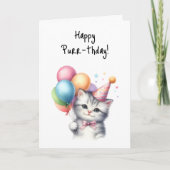 Happy Gesponnen-verjaardagskitten vieren feest Kaart (Voorkant)