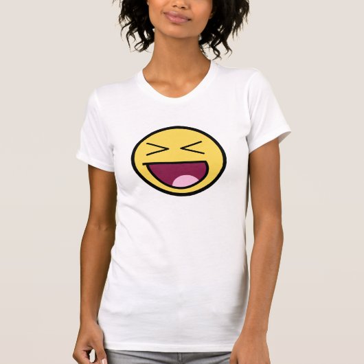 Happy Geweldige Face Dames Petite T-Shirt (Voorkant)