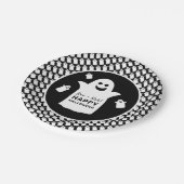 Happy Ghost, Black Halloween Party Papieren Bordje (Gekanteld)