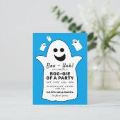 Happy Ghost, Blue Halloween Party Invitation (Debout devant)