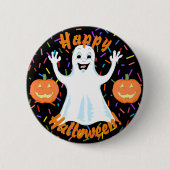 Happy Ghost Halloween Button (Voorkant)