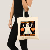 Happy Ghost Halloween Canvas tas (Voorkant (product))