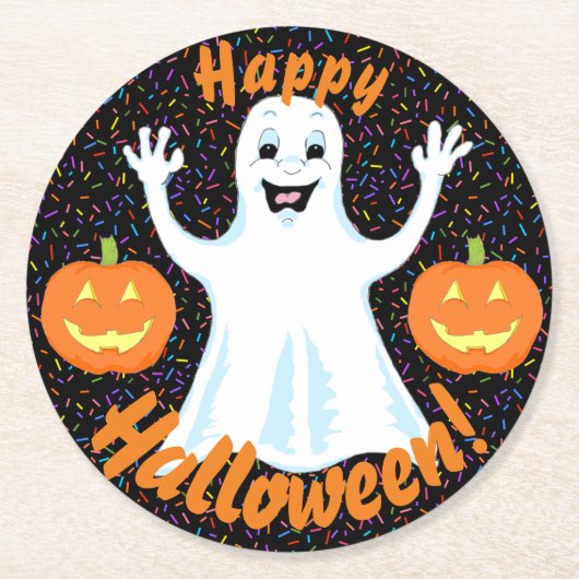 Happy Ghost Halloween Onderzetters (Voorkant)