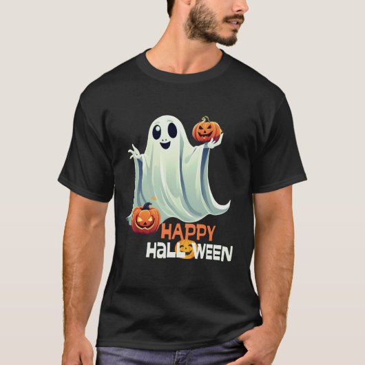Happy Ghost Happy Halloween T-shirt (Voorkant)
