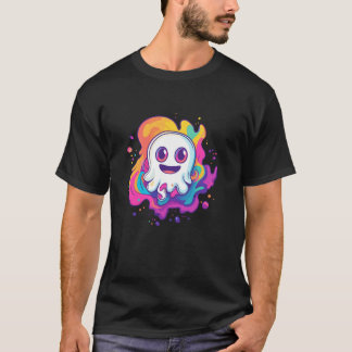 Happy Ghost met kleurrijke splash T-shirt