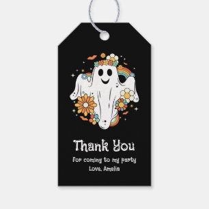 Happy Ghost Retro Hippie Vibe Party Bedankt Cadeaulabel