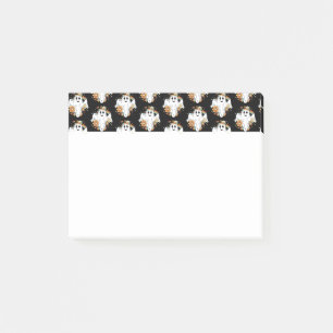 Happy Ghost Retro Hippie Vibe Pattern Post-it® Notes