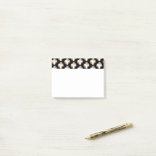 Happy Ghost Retro Hippie Vibe Pattern Post-it® Notes (Op bureau)