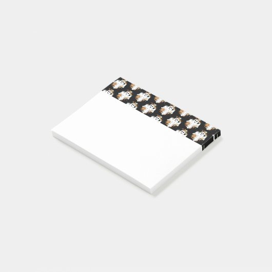 Happy Ghost Retro Hippie Vibe Pattern Post-it® Notes (Schuin)