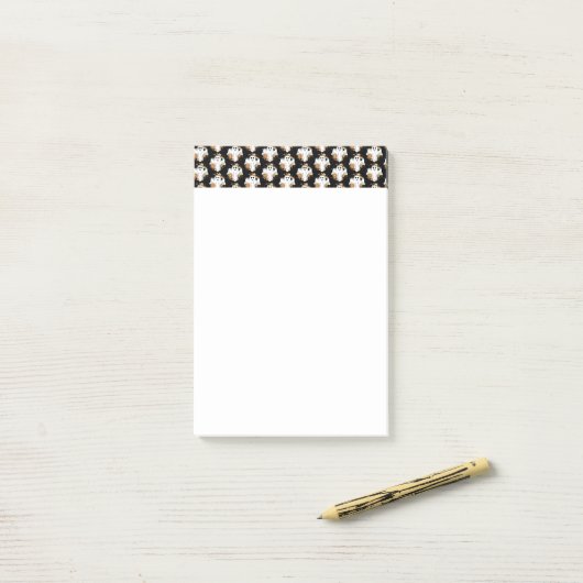 Happy Ghost Retro Hippie Vibe Pattern Post-it® Notes (Op bureau)