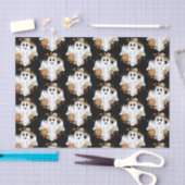 Happy Ghost Retro Hippie Vibe Pattern Tissuepapier (Craft)