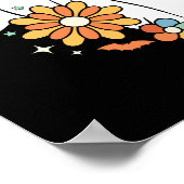 Happy Ghost Retro Hippie Vibe Poster (Hoek)