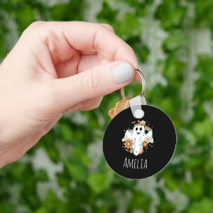 Happy Ghost Retro Hippie Vibe Sleutelhanger