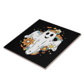 Happy Ghost Retro Hippie Vibe Tegeltje (Zijkant)