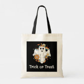 Happy Ghost Retro Hippie Vibe Tote Bag (Achterkant)