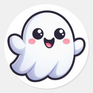 Happy Ghost Ronde Sticker