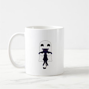 Happy Ghost & Scraggly Black Cat Mok 11 oz