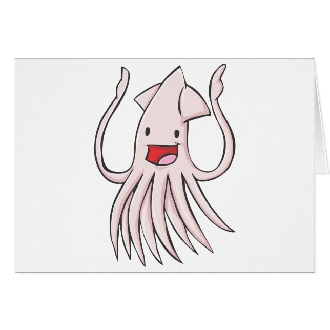 Happy Giant Squid Cartoon (Voorkant Horizontaal)