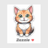 Happy Ginger Tabby Cat Sticker (Vel)