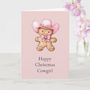 Happy Gingerbread Cowgirl Christmas Kaart