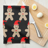 Happy Gingerbread man Winter Theedoek (Quarter Fold)