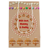 Happy Gingerbrood Boy met Santa Hat Medium Cadeauzakje (Achterkant)