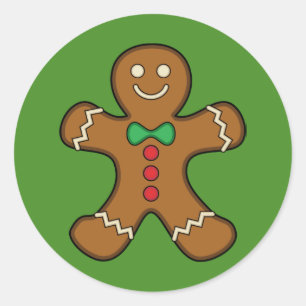 Happy Gingerbrood Man Ronde Sticker