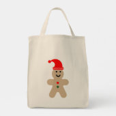 Happy Gingerbrood met een kersthoed Tote Bag (Achterkant)