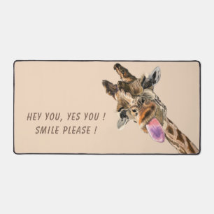 Happy Giraffe Custom Kleur en Tekst Funny Desk Mat