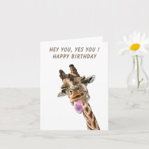 Happy Giraffe Funny Verjaardag Kaart
