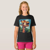 Happy Giraffe Pixel Art T-shirt (Voorkant volledig)