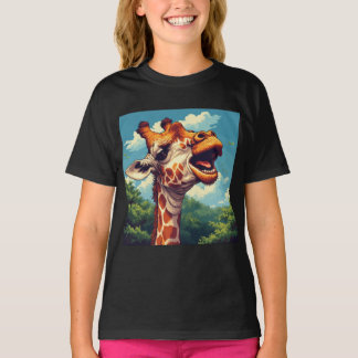 Happy Giraffe Pixel Art T-shirt